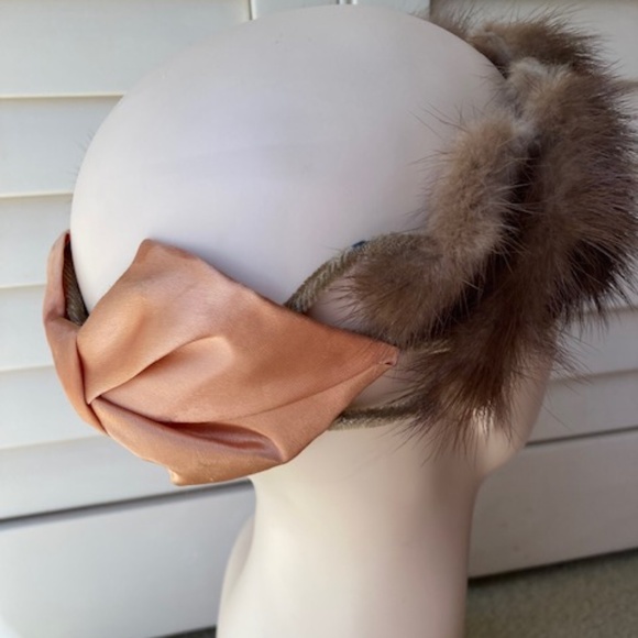 1940\'s Mink Fascinator with Satin Bow main image 6